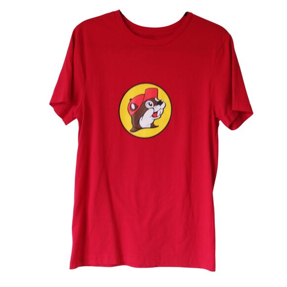 NWOT Men's Small Buckee's T Shirt Logo Red Crewneck - Picture 1 of 4